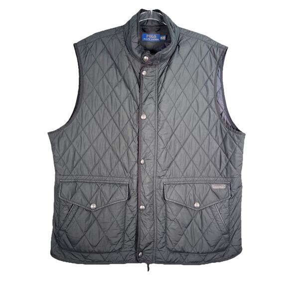 Polo Ralph Lauren Other - Polo Ralph Lauren Mens Size 2XL Black Sleeveless Quilted Shell Gilet Vest